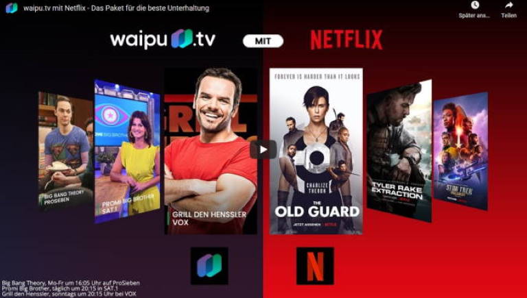 IPTV und Video on Demand von waipu.tv und Netflix